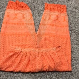 Vibrant Orange Patterned lined  Pants